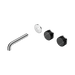 Nero Serenity Wall Basin Set 160mm Offset Spout With Marquina Black Handle Trim Kit Only - Chrome