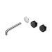 Nero Serenity Wall Basin Set 185mm Offset Spout With Marquina Black Handle Trim Kit Only - Chrome
