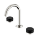 Nero Serenity Basin Set Arc Spout With Marquina Black Handle - Brushed Nickel