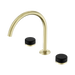 Nero Serenity Bath/Kitchen Set Arc Spout With Marquina Black Handle - Brushed Gold