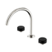 Nero Serenity Bath/Kitchen Set Arc Spout With Marquina Black Handle - Brushed Nickel