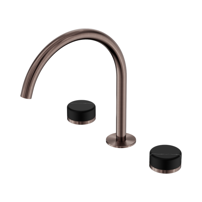 Nero Serenity Bath/Kitchen Set Arc Spout With Marquina Black Handle - Brushed Bronze