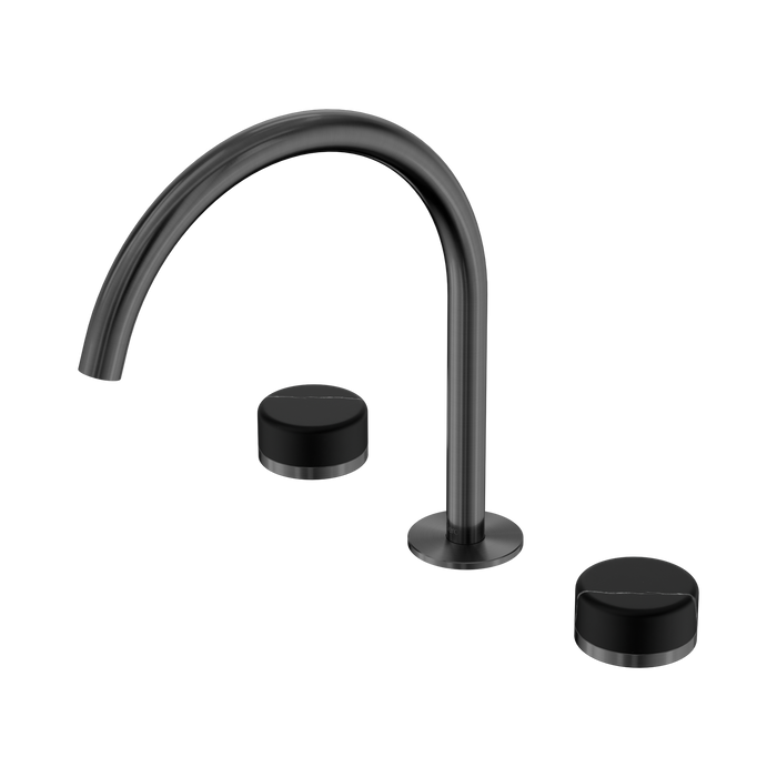 Nero Serenity Bath/Kitchen Set Arc Spout With Marquina Black Handle - Gun Metal