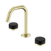 Nero Serenity Basin Set Edge Spout With Marquina Black Handle - Brushed Gold