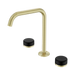Nero Serenity Bath/Kitchen Set Edge Spout With Marquina Black Handle - Brushed Gold