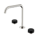 Nero Serenity Bath/Kitchen Set Edge Spout With Marquina Black Handle - Brushed Nickel