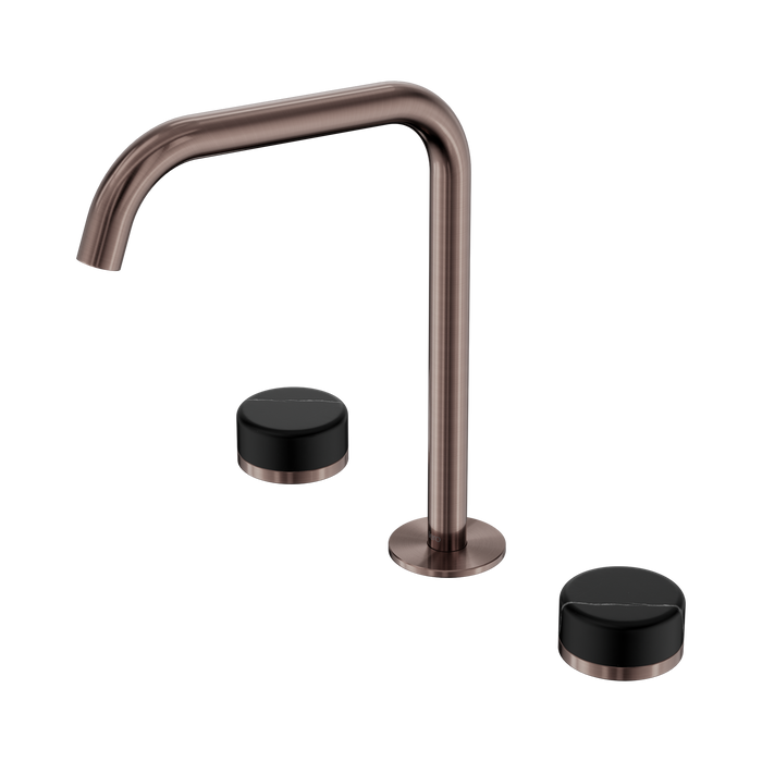 Nero Serenity Bath/Kitchen Set Edge Spout With Marquina Black Handle - Brushed Bronze