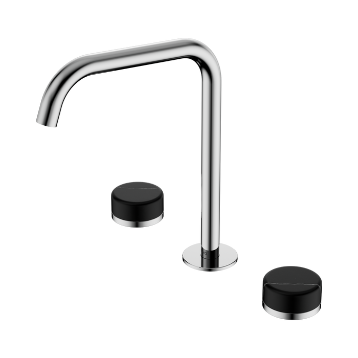 Nero Serenity Bath/Kitchen Set Edge Spout With Marquina Black Handle - Chrome