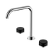 Nero Serenity Bath/Kitchen Set Edge Spout With Marquina Black Handle - Chrome