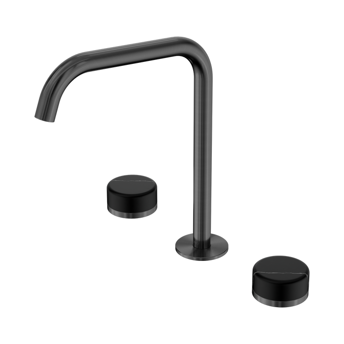 Nero Serenity Bath/Kitchen Set Edge Spout With Marquina Black Handle - Gun Metal