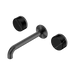 Nero Serenity Wall Basin Set 185mm Spout With Marquina Black Handle - Gun Metal