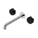 Nero Serenity Wall Basin Set 220mm Spout With Marquina Black Handle - Chrome
