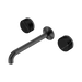 Nero Serenity Wall Basin Set 220mm Spout With Marquina Black Handle - Gun Metal
