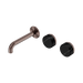 Nero Serenity Wall Basin Set 160mm Offset Spout With Marquina Black Handle - Brushed Bronze