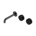Nero Serenity Wall Basin Set 160mm Offset Spout With Marquina Black Handle - Gun Metal
