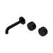 Nero Serenity Wall Basin Set 160mm Offset Spout With Marquina Black Handle - Matte Black