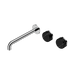 Nero Serenity Wall Basin Set 220mm Offset Spout With Marquina Black Handle - Chrome