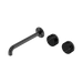 Nero Serenity Wall Basin Set 220mm Offset Spout With Marquina Black Handle - Gun Metal