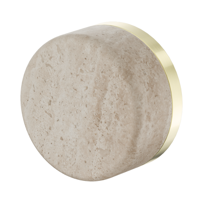 Nero Serenity Progressive Shower Mixer With Rome Travertine Handle - Brushed Gold
