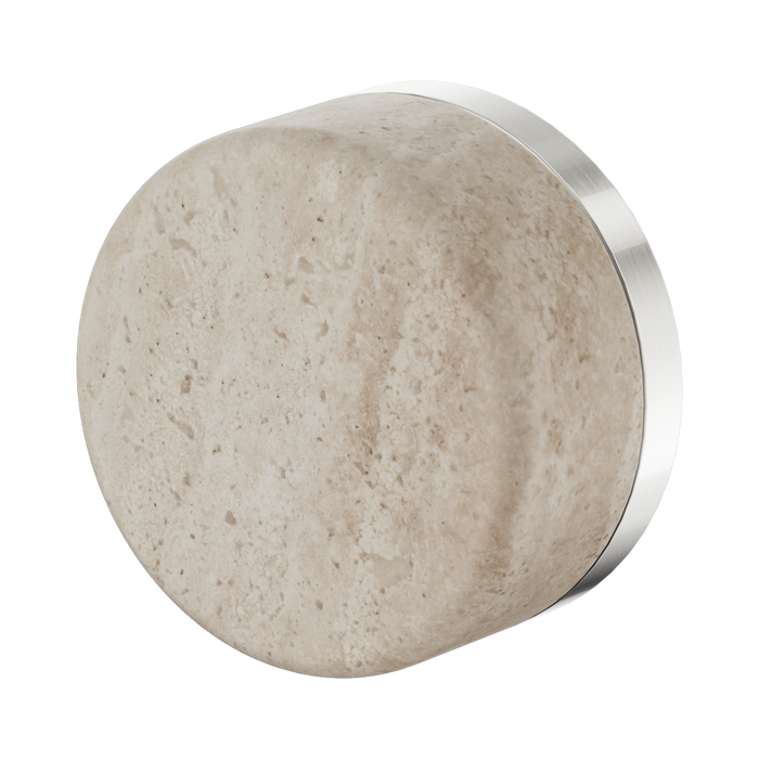 Nero Serenity Progressive Shower Mixer With Rome Travertine Handle - Brushed Nickel