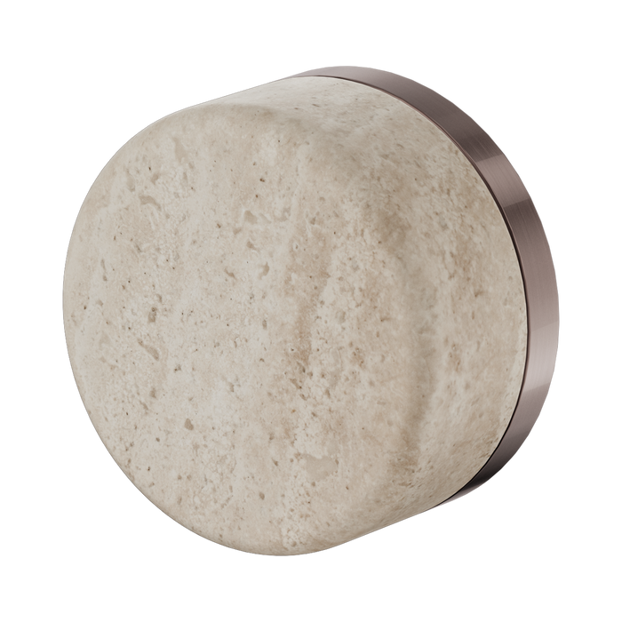 Nero Serenity Progressive Shower Mixer With Rome Travertine Handle - Brushed Bronze