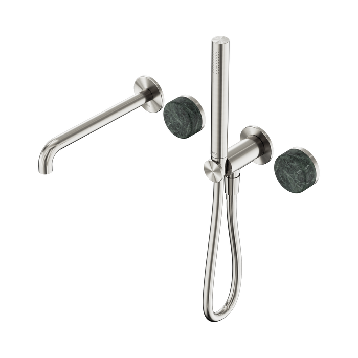 Nero Serenity Progressive Shower System With Spout With Verde Alpi Handle And Slim Shower - Brushed Nickel