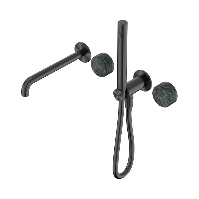 Nero Serenity Progressive Shower System With Spout With Verde Alpi Handle And Slim Shower - Gun Metal