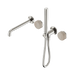 Nero Serenity Progressive Shower System With Spout With Rome Travertine Handle And Slim Shower - Brushed Nickel