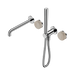 Nero Serenity Progressive Shower System With Spout With Rome Travertine Handle And Slim Shower - Chrome