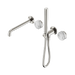Nero Serenity Progressive Shower System With Spout With Arabescato Corchia Handle And Slim Shower - Brushed Nickel