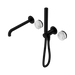 Nero Serenity Progressive Shower System With Spout With Arabescato Corchia Handle And Slim Shower - Matte Black