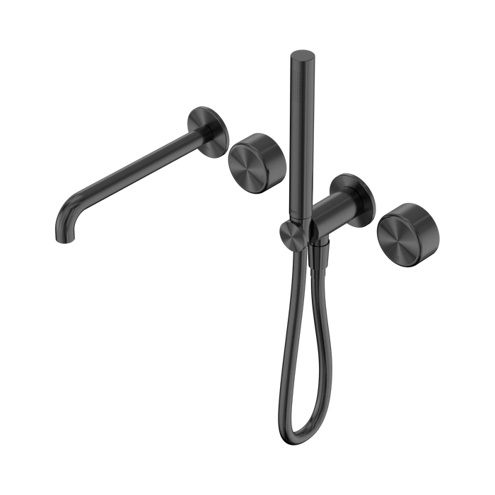 Nero Serenity Progressive Shower System With Spout With Metal Handle And Slim Shower - Gun Metal