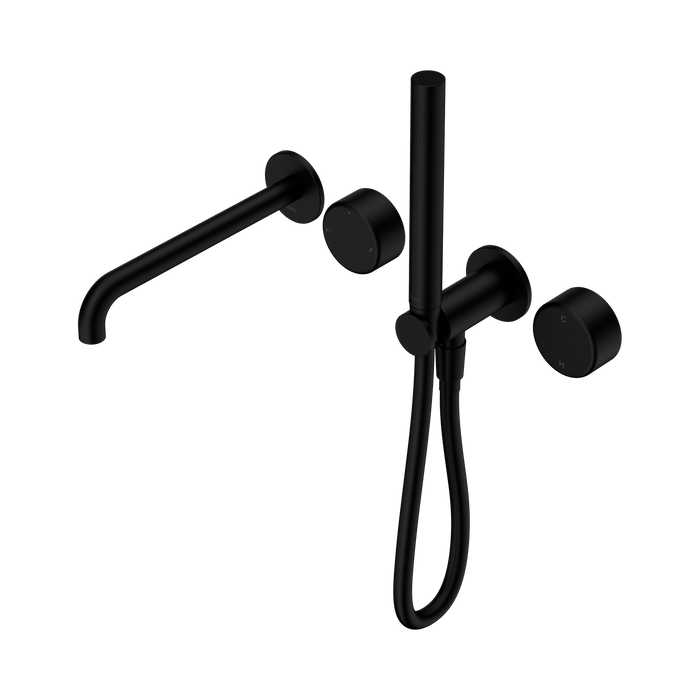 Nero Serenity Progressive Shower System With Spout With Metal Handle And Slim Shower - Matte Black