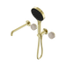 Nero Serenity Progressive Shower System With Spout With Rome Travertine Handle And Serenity Hand Shower - Brushed Gold