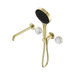 Nero Serenity Progressive Shower System With Spout With Arabescato Corchia Handle And Serenity Hand Shower - Brushed Gold