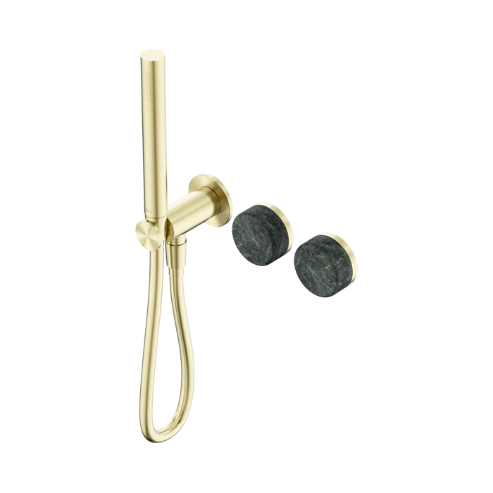 Nero Serenity Progressive Shower System With Verde Alpi Handle And Slim Shower - Brushed Gold