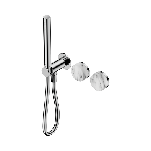 Nero Serenity Progressive Shower System With Arabescato Corchia Handle And Slim Shower - Chrome