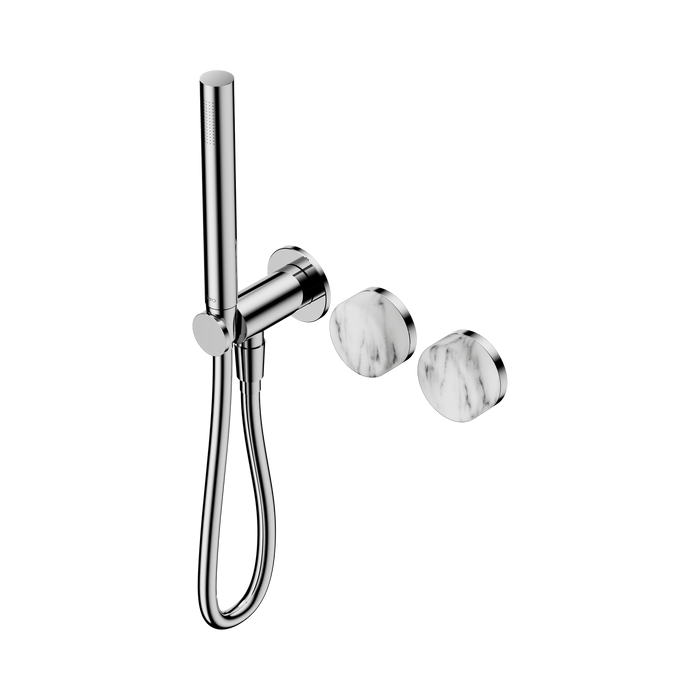Nero Serenity Progressive Shower System With Arabescato Corchia Handle And Slim Shower - Chrome