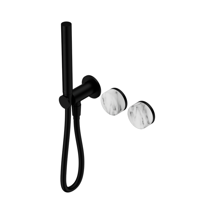 Nero Serenity Progressive Shower System With Arabescato Corchia Handle And Slim Shower - Matte Black