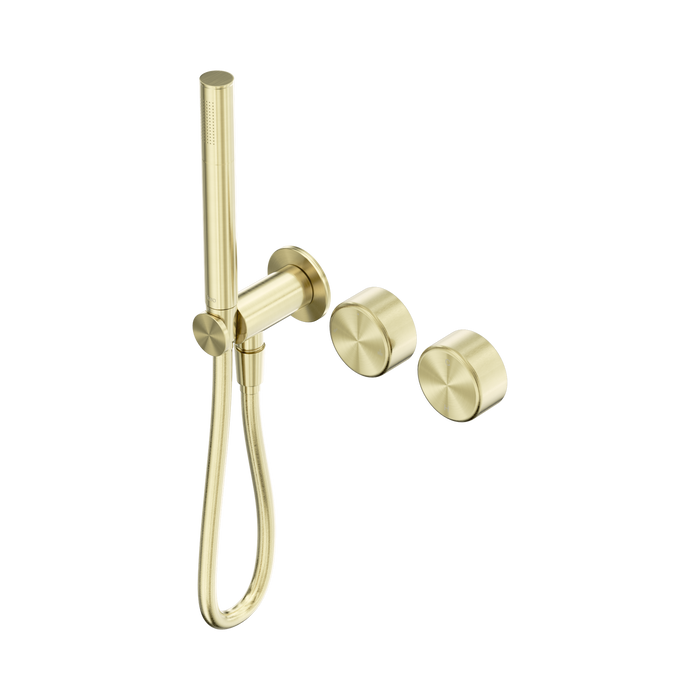 Nero Serenity Progressive Shower System With Metal Handle And Slim Shower - Brushed Gold