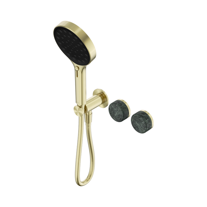 Nero Serenity Progressive Shower System With Verde Alpi Handle And Serenity Hand Shower - Brushed Gold