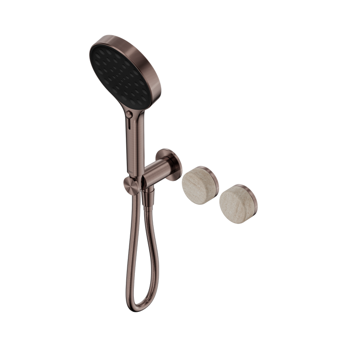 Nero Serenity Progressive Shower System With Rome Travertine Handle And Serenity Hand Shower - Brushed Bronze