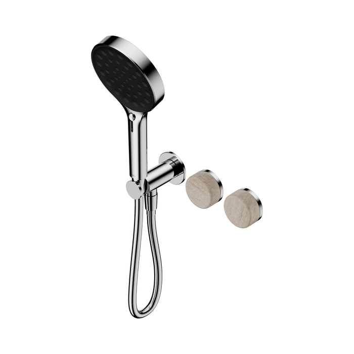 Nero Serenity Progressive Shower System With Rome Travertine Handle And Serenity Hand Shower - Chrome