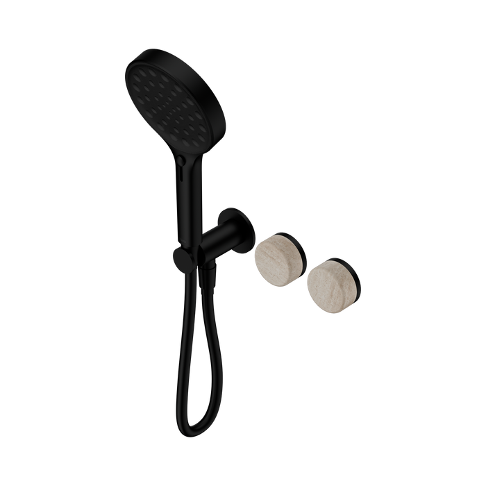 Nero Serenity Progressive Shower System With Rome Travertine Handle And Serenity Hand Shower - Matte Black