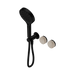 Nero Serenity Progressive Shower System With Rome Travertine Handle And Serenity Hand Shower - Matte Black