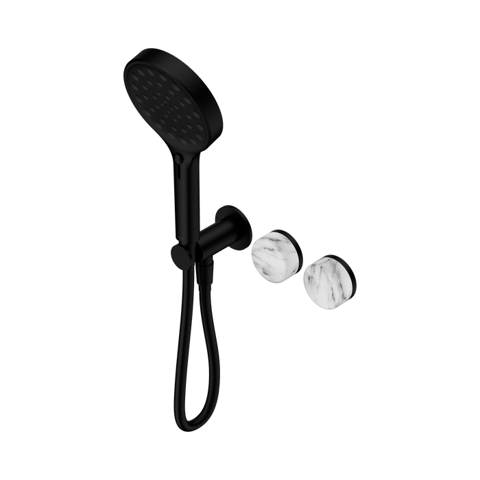Nero Serenity Progressive Shower System With Arabescato Corchia Handle And Serenity Hand Shower - Matte Black