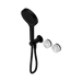 Nero Serenity Progressive Shower System With Arabescato Corchia Handle And Serenity Hand Shower - Matte Black