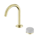 Nero Serenity Progressive Basin Mixer Arc Spout With Carrara Handle - Brushed Gold