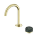 Nero Serenity Progressive Basin Mixer Arc Spout With Verde Alpi Handle - Brushed Gold