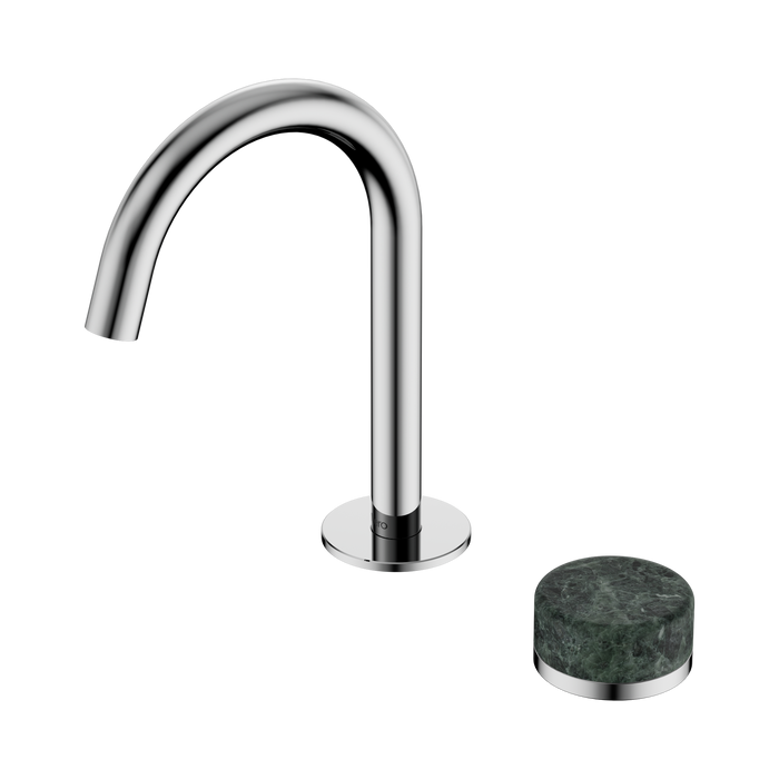 Nero Serenity Progressive Basin Mixer Arc Spout With Verde Alpi Handle - Chrome